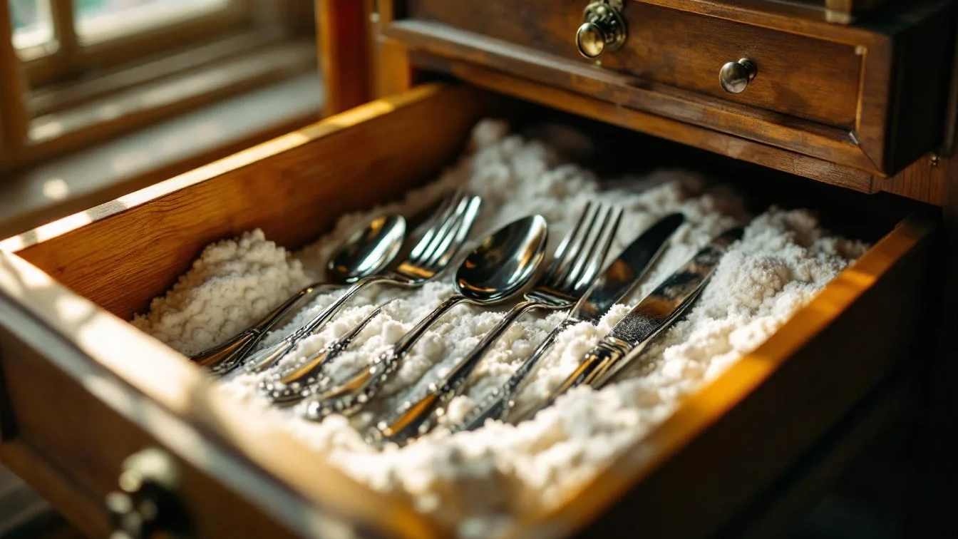 Gesso nei cassetti: il segreto per proteggere le posate dall’ossidazione